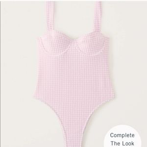 NWT Abercrombie Pink Gingham One Piece Swimsuit